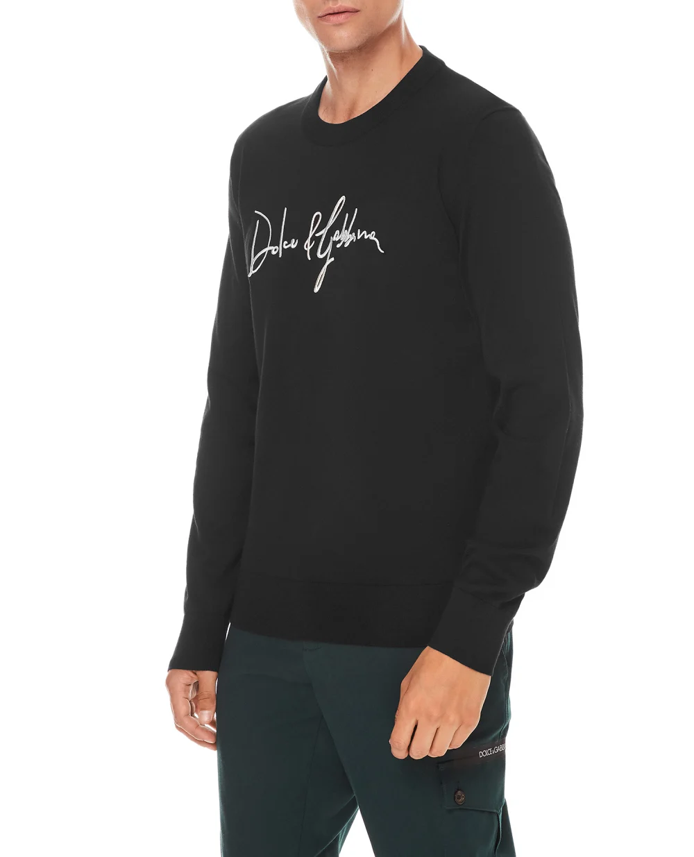 Шерстяной джемпер Dolce&Gabbana GX526Z-JBVF8, черный цвет • Купить в интернет-магазине Kameron