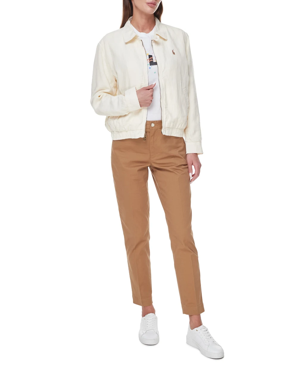 Льняная куртка Polo Ralph Lauren 211888260004, белый цвет • Купить в интернет-магазине Kameron