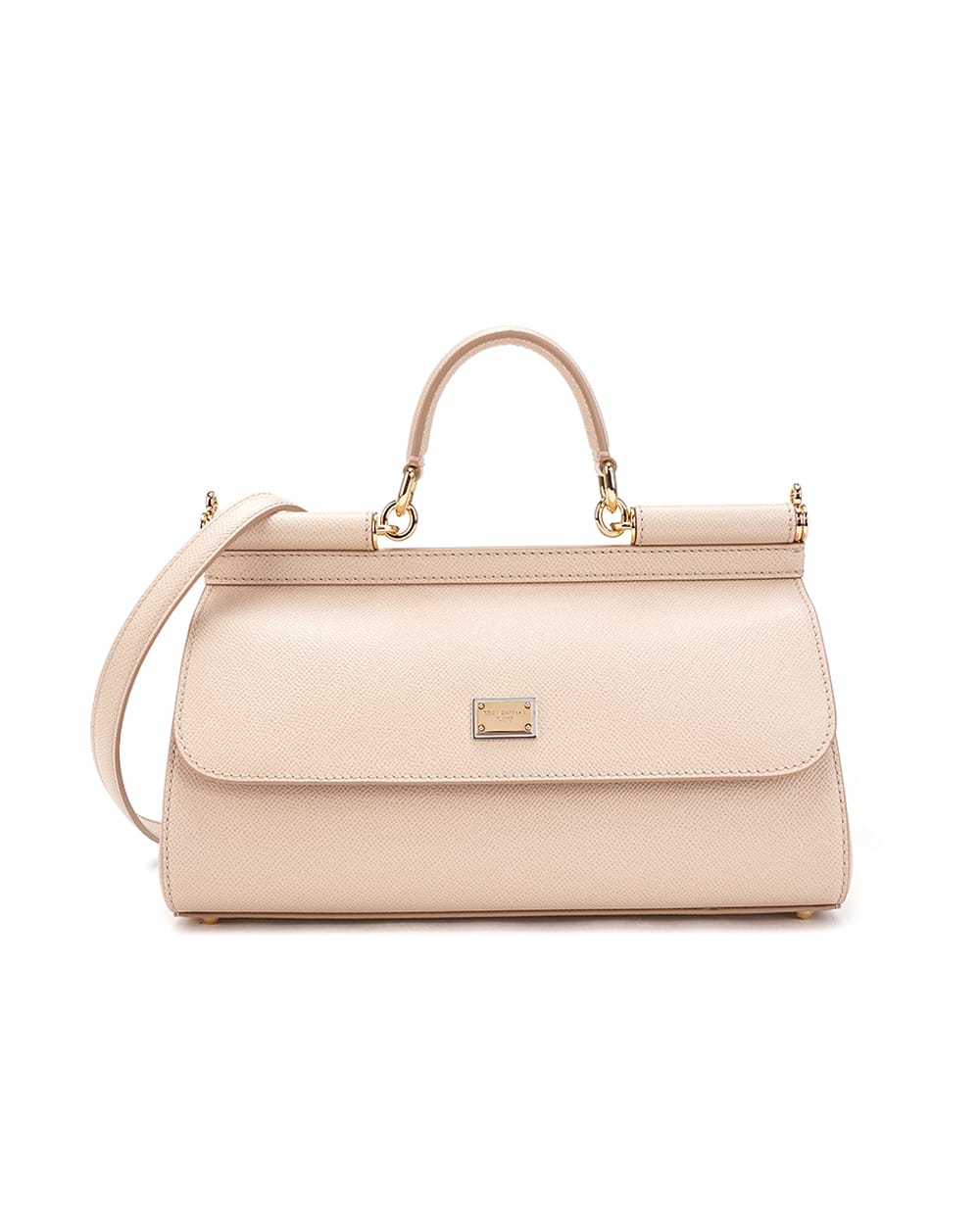 Кожаная сумка Sicily Elongated Dolce&Gabbana BB7117-A1001, пудровый цвет • Купить в интернет-магазине Kameron