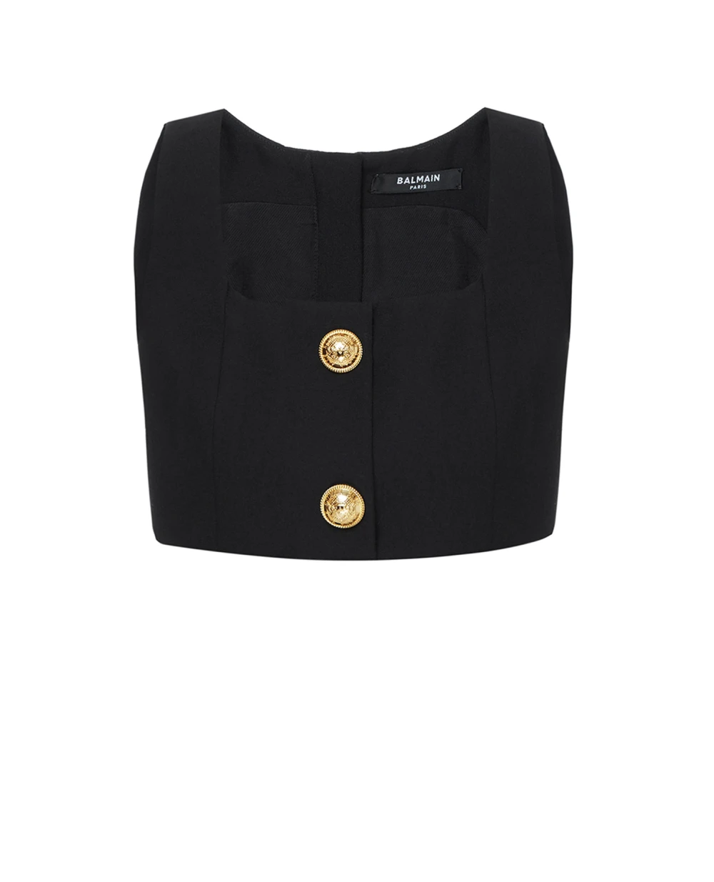 Шерстяной топ Balmain VF10019167L, черный цвет • Купить в интернет-магазине Kameron