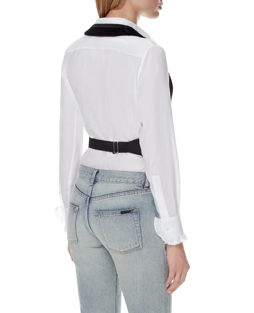 Велюровый жилет Saint Laurent 667590-Y615W, черный цвет • Купить в интернет-магазине Kameron