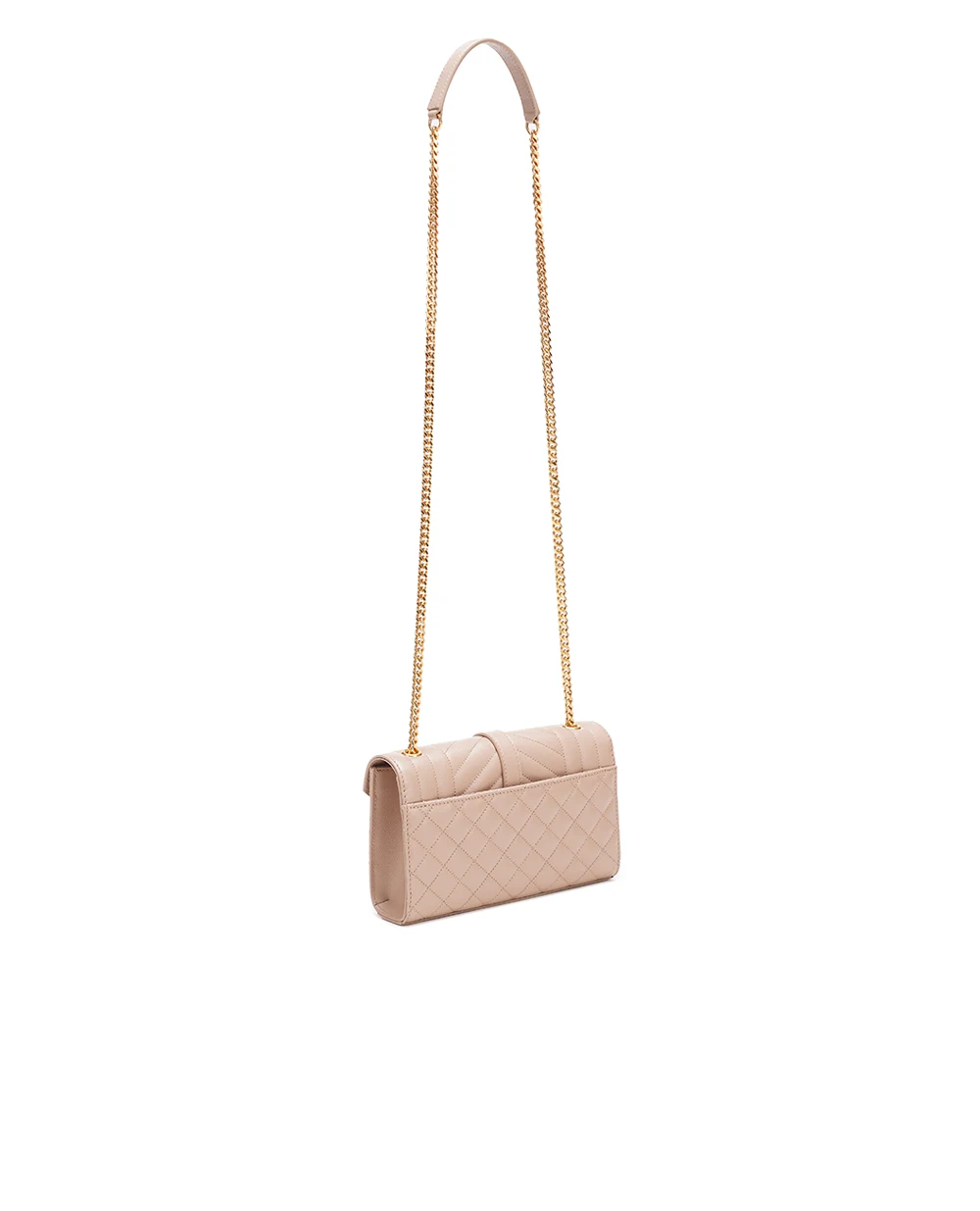 Кожаная сумка Envelope Small Saint Laurent 600195-BOW91, бежевый цвет • Купить в интернет-магазине Kameron