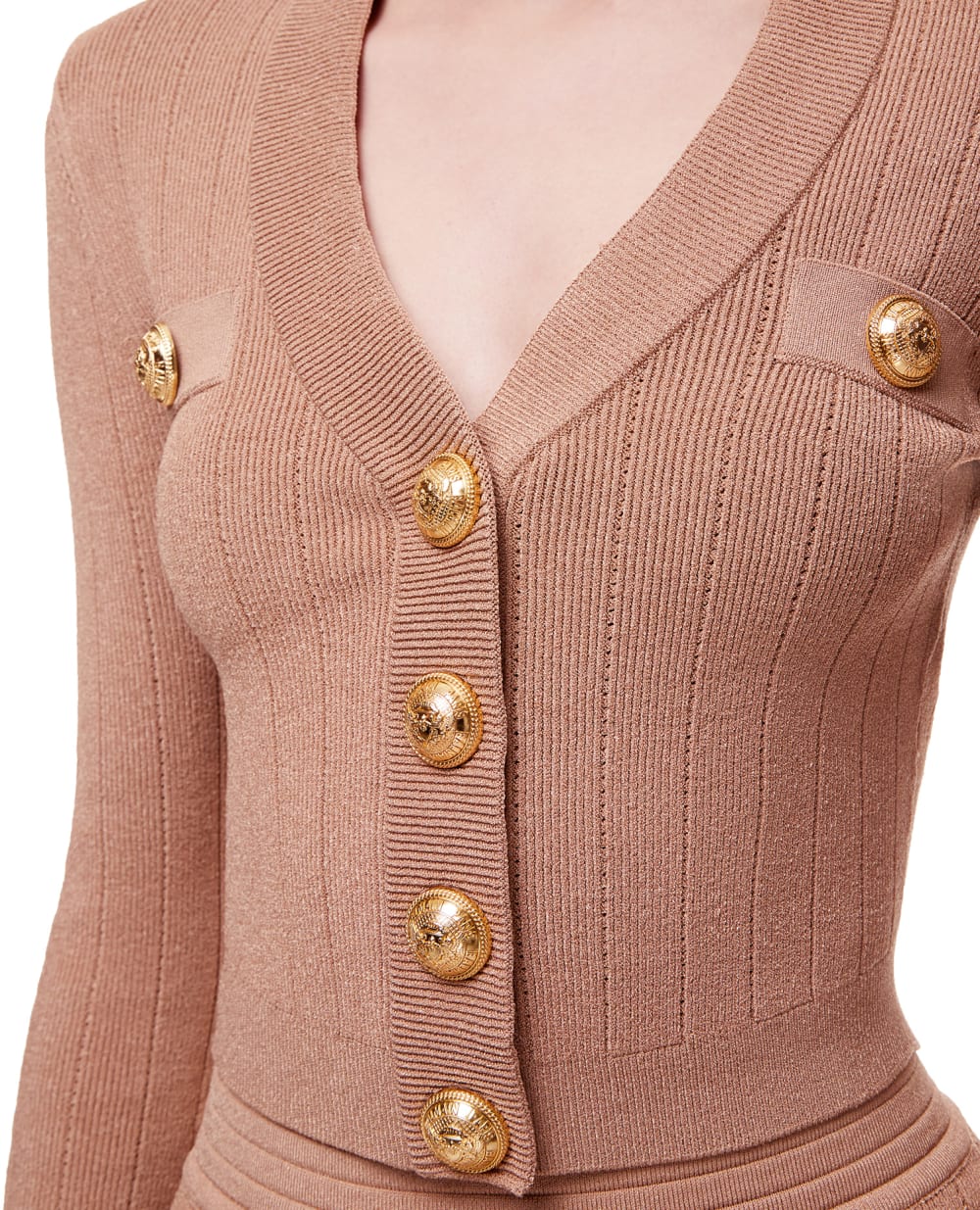 Кардиган Balmain XF1KL001KB07, бежевый цвет • Купить в интернет-магазине Kameron