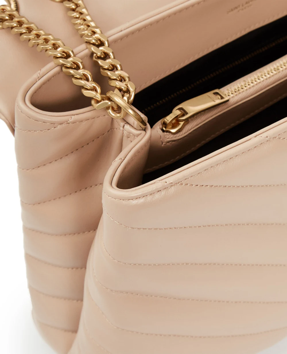 Кожаная сумка Loulou Medium Saint Laurent 574946-DV727-, бежевый цвет • Купить в интернет-магазине Kameron