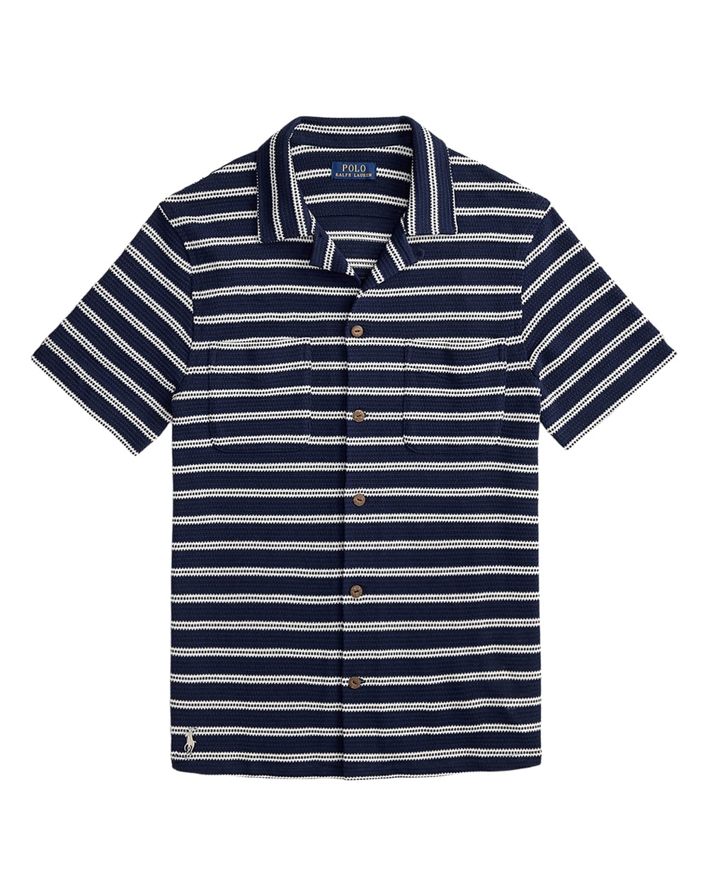 Сорочка у смужку з коротким рукавом Polo Ralph Lauren 710A13005002, темно-синій колір • Купити в інтернет-магазині Kameron