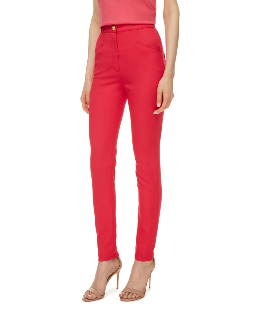 Шерстяные брюки Balmain VF0PD010W097, красный цвет • Купить в интернет-магазине Kameron