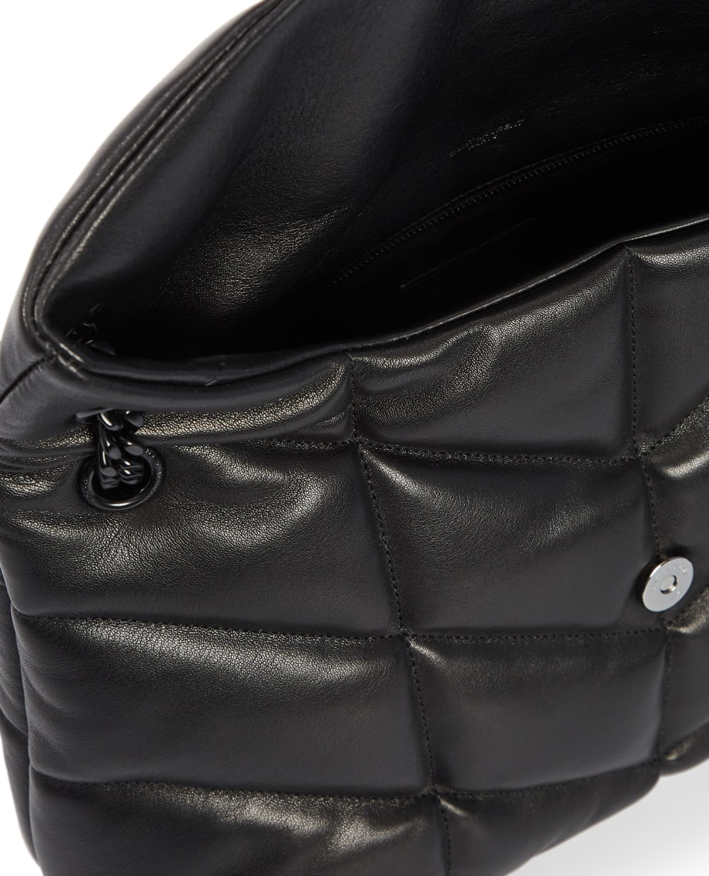Кожаная сумка Puffer Loulou medium Saint Laurent 577475-1EL08, черный цвет • Купить в интернет-магазине Kameron