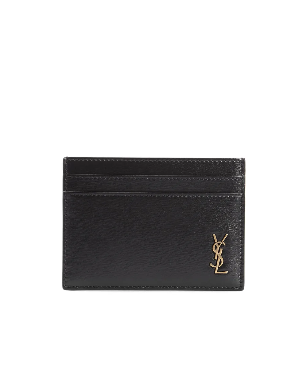 Кожаная визитница Saint Laurent 607603-02G0W, черный цвет • Купить в интернет-магазине Kameron