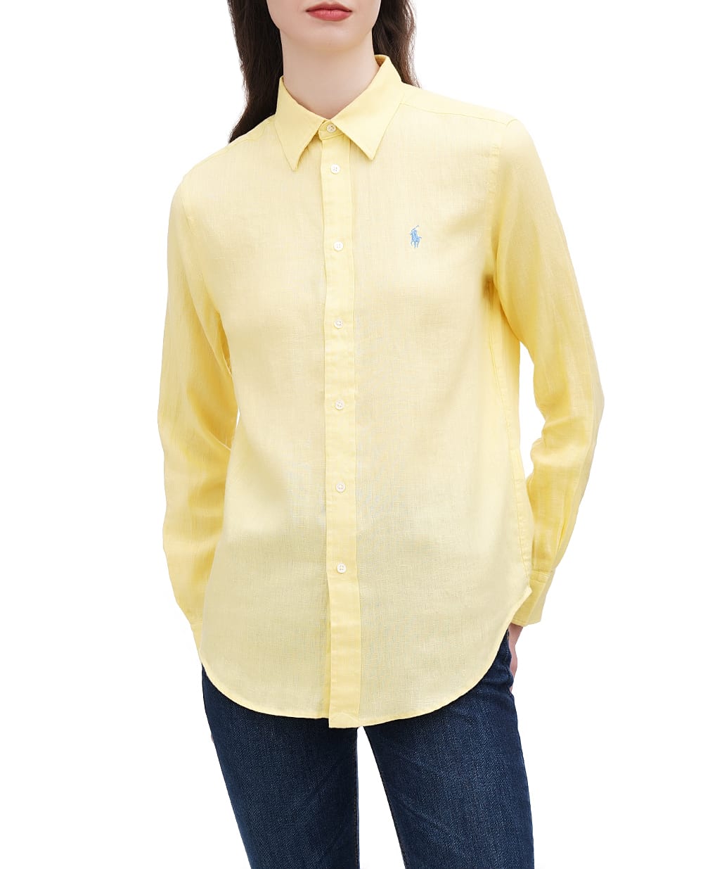 Льняная рубашка Polo Ralph Lauren 211920516017, желтый цвет • Купить в интернет-магазине Kameron