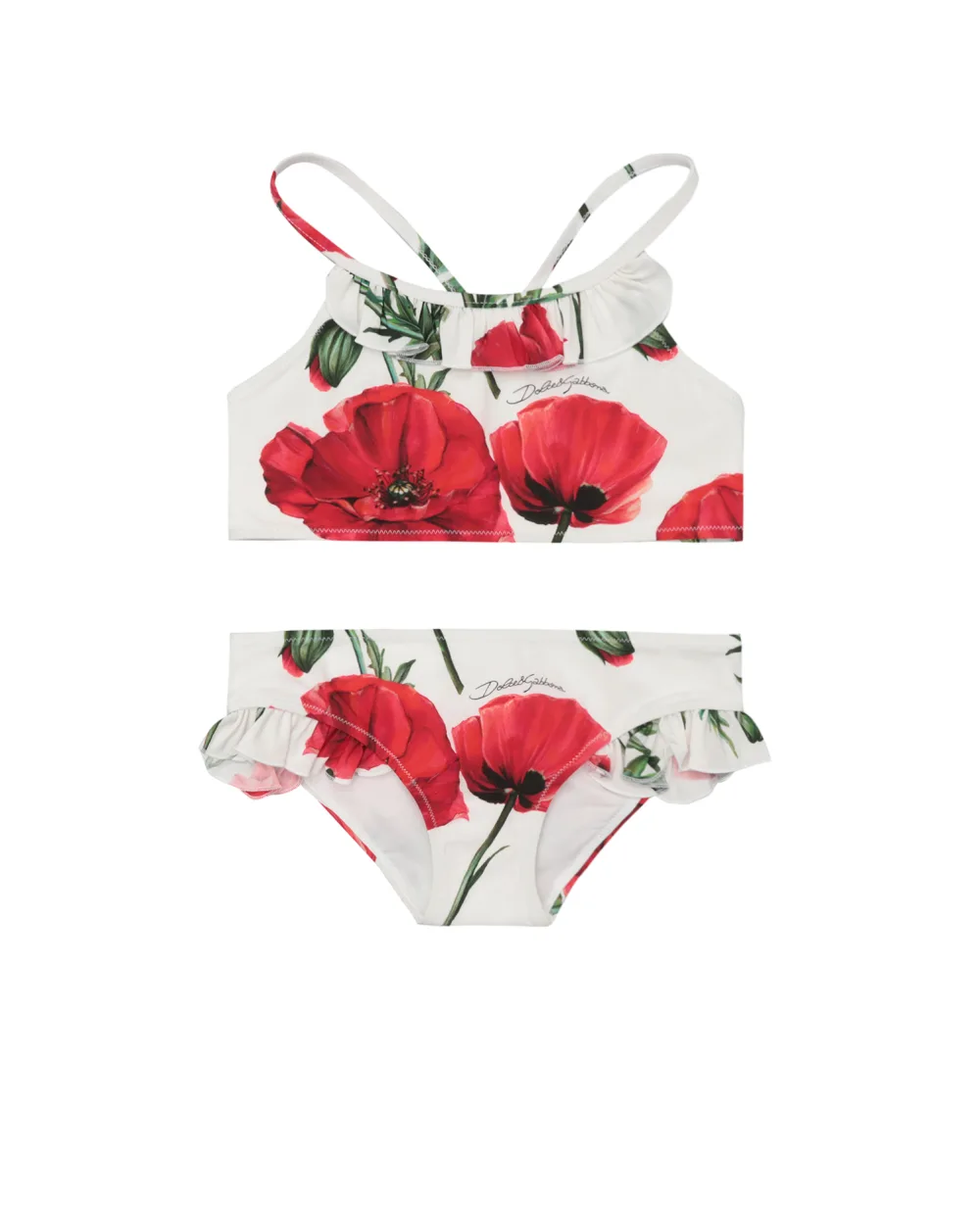 Детский купальник Dolce&Gabbana Kids L5J833-FSG5U-B, белый цвет • Купить в интернет-магазине Kameron