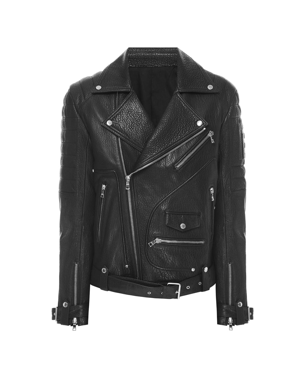 Кожаная косуха Balmain WH1TD100L124, черный цвет • Купить в интернет-магазине Kameron