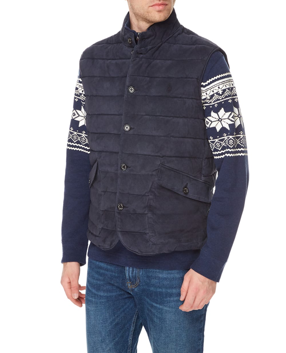 Замшевый жилет Polo Ralph Lauren 710847085002, синий цвет • Купить в интернет-магазине Kameron