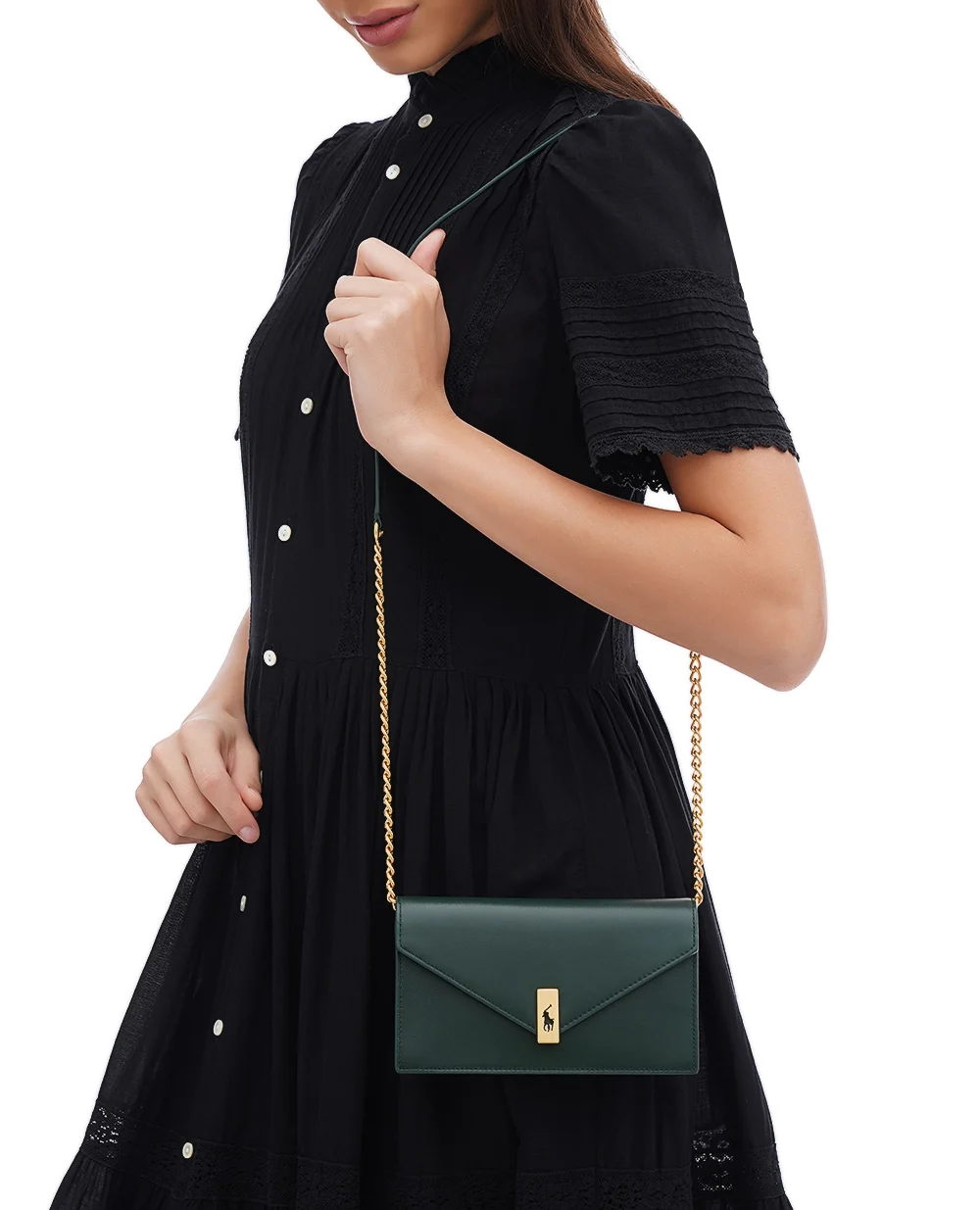 Кожаная сумка Polo ID Chain Wallet Polo Ralph Lauren 427886738008, зеленый цвет • Купить в интернет-магазине Kameron