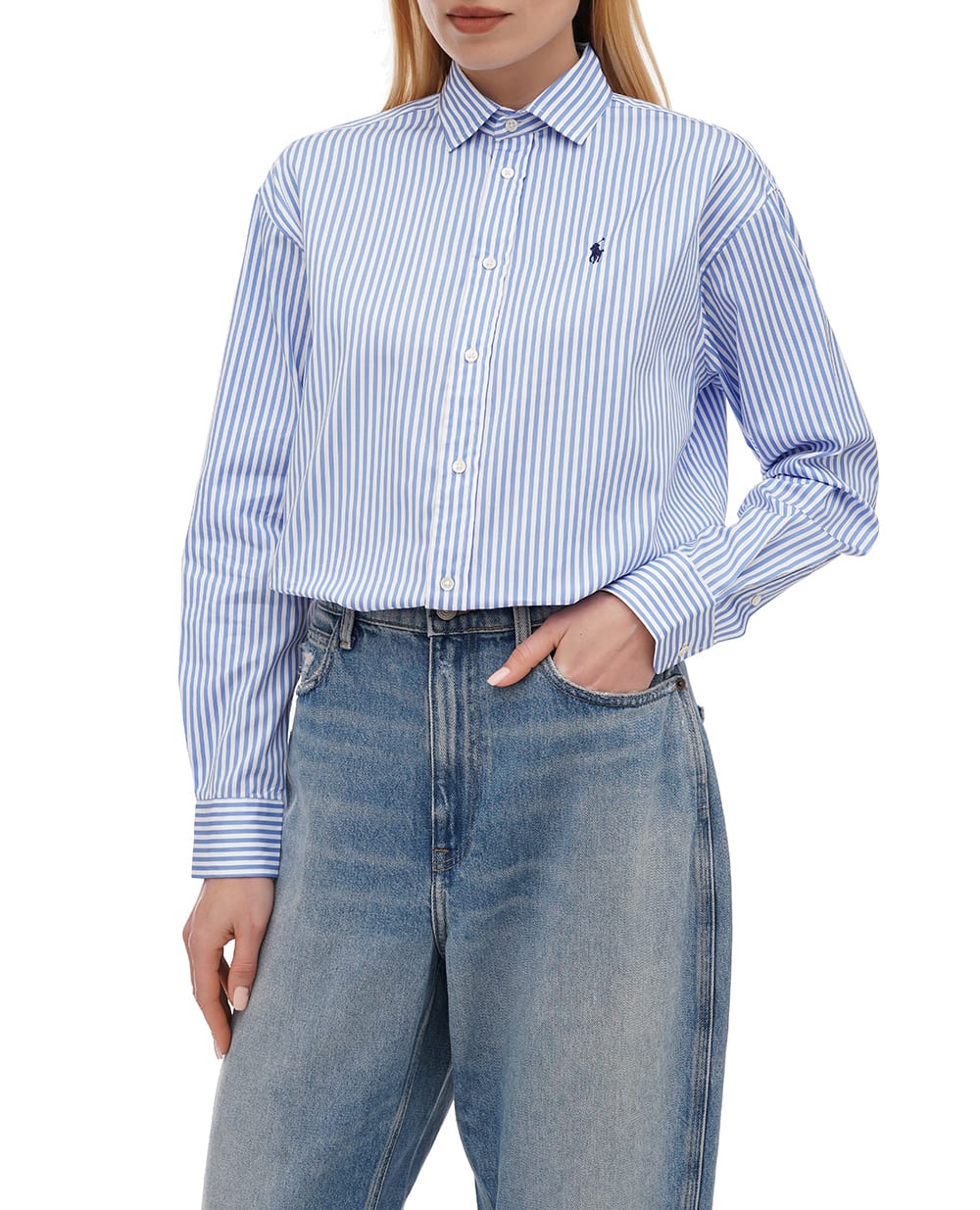 Рубашка Polo Ralph Lauren 211910743020, голубой цвет • Купить в интернет-магазине Kameron