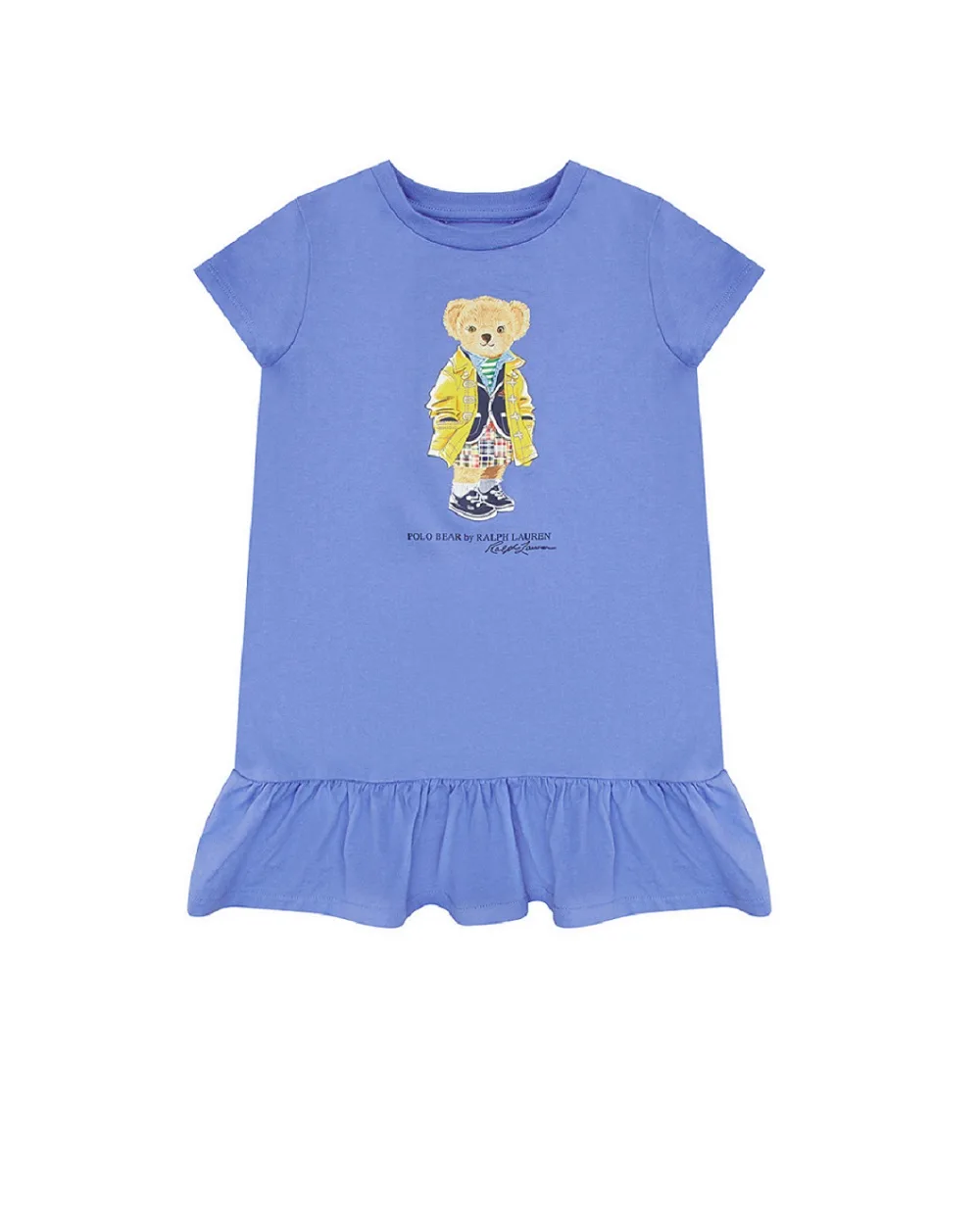 Детское платье Polo Bear Polo Ralph Lauren Kids 312901146001, голубой цвет • Купить в интернет-магазине Kameron