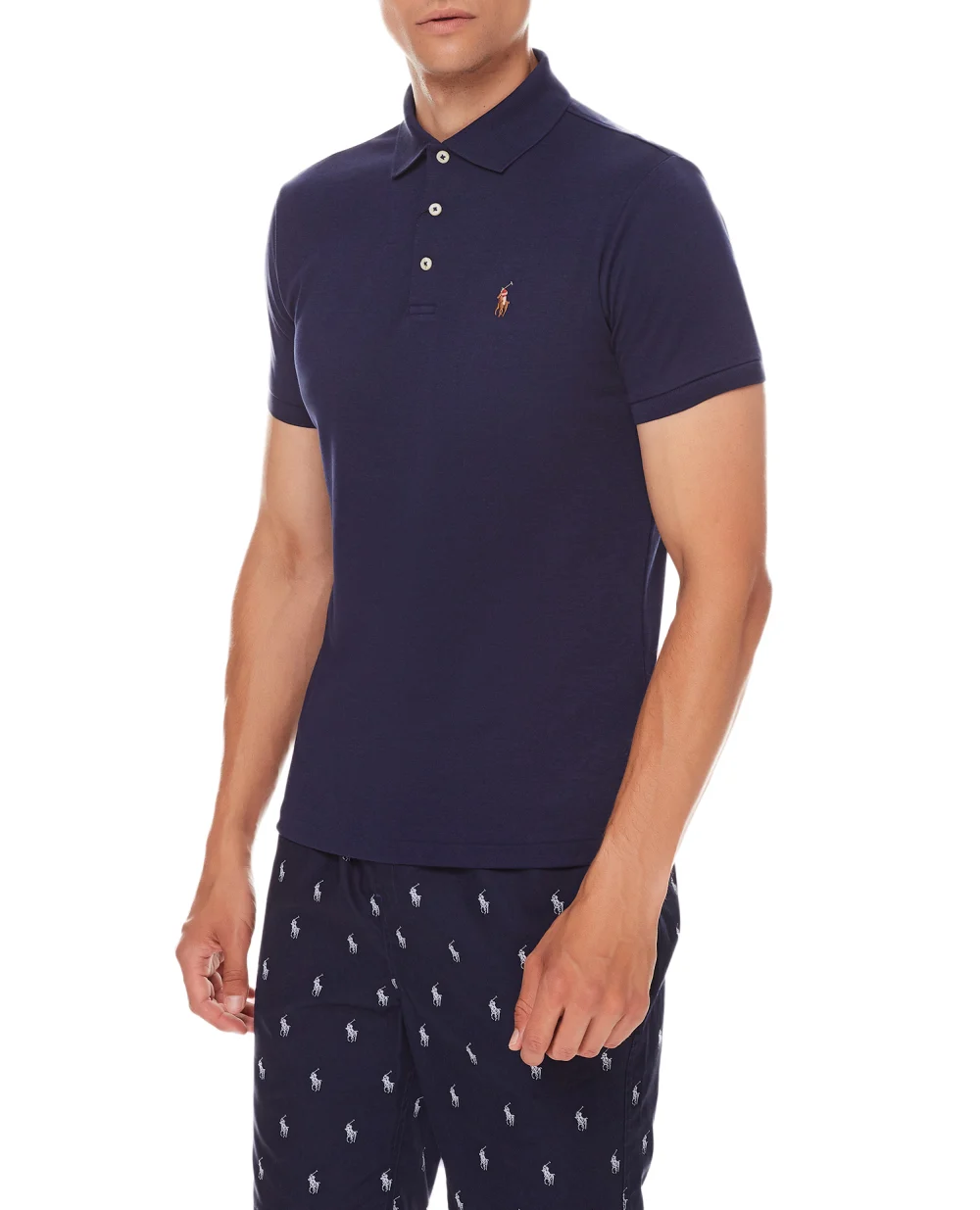 Поло Interlock Polo Ralph Lauren 710713130006, синий цвет • Купить в интернет-магазине Kameron