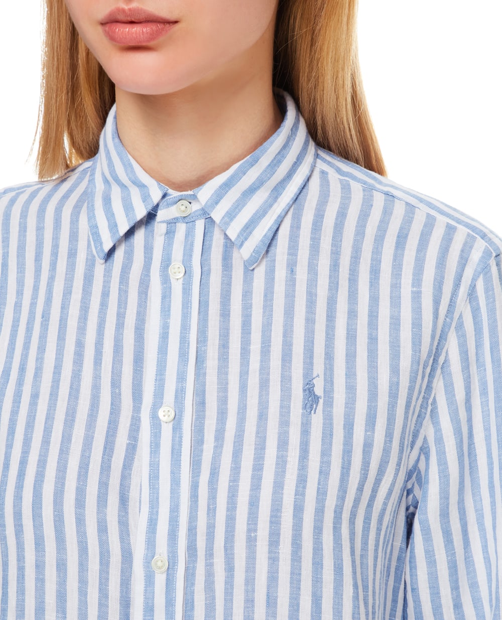 Льняная рубашка  Polo Ralph Lauren 211780668011, голубой цвет • Купить в интернет-магазине Kameron