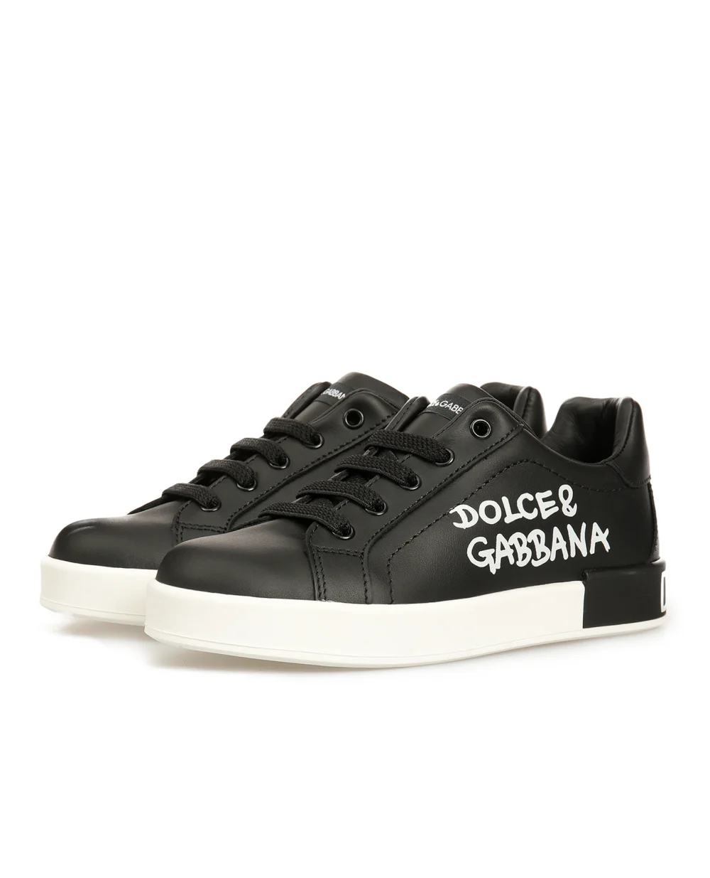 Кожаные сникеры Bambino Dolce&Gabbana Kids D10806-AB271-S, черный цвет • Купить в интернет-магазине Kameron