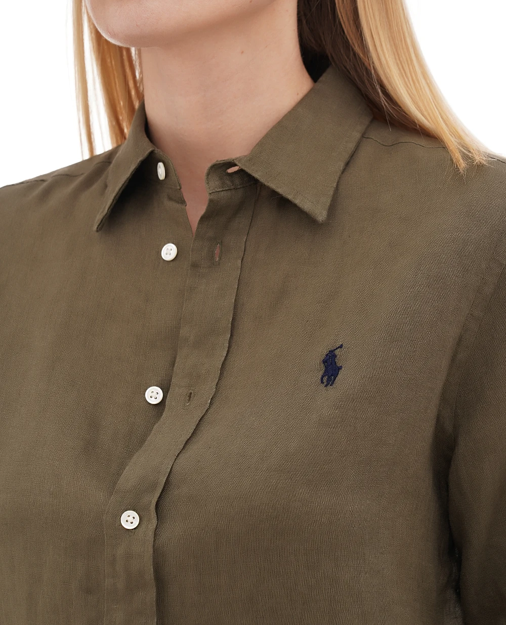 Льняная рубашка Polo Ralph Lauren 211970730004, хаки цвет • Купить в интернет-магазине Kameron