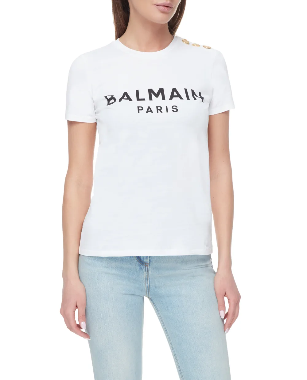 Футболка Balmain BF1EF005BB02, белый цвет • Купить в интернет-магазине Kameron