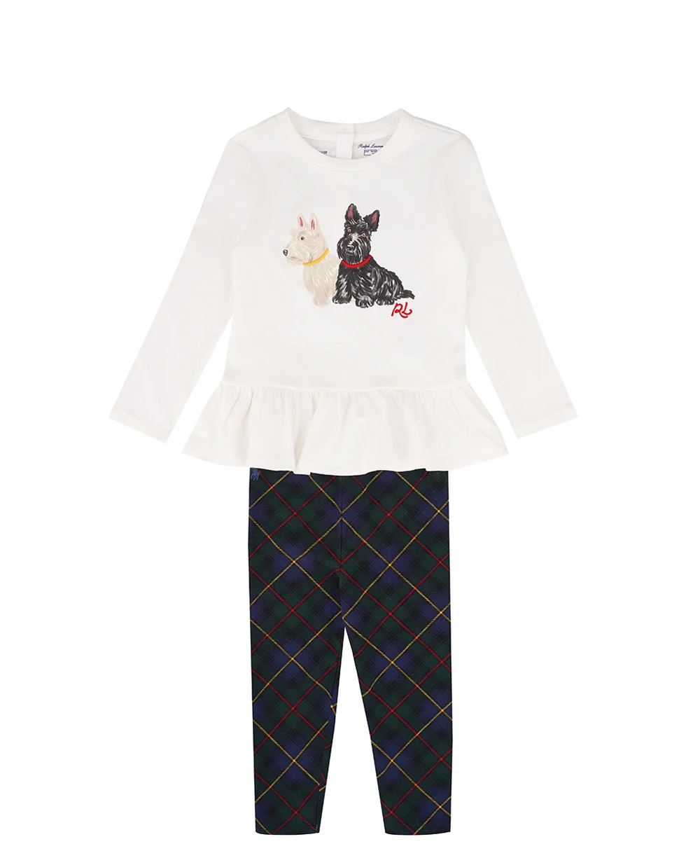 Детский костюм (лонгслив, леггинсы) Polo Ralph Lauren Kids 310952377001, белый цвет • Купить в интернет-магазине Kameron