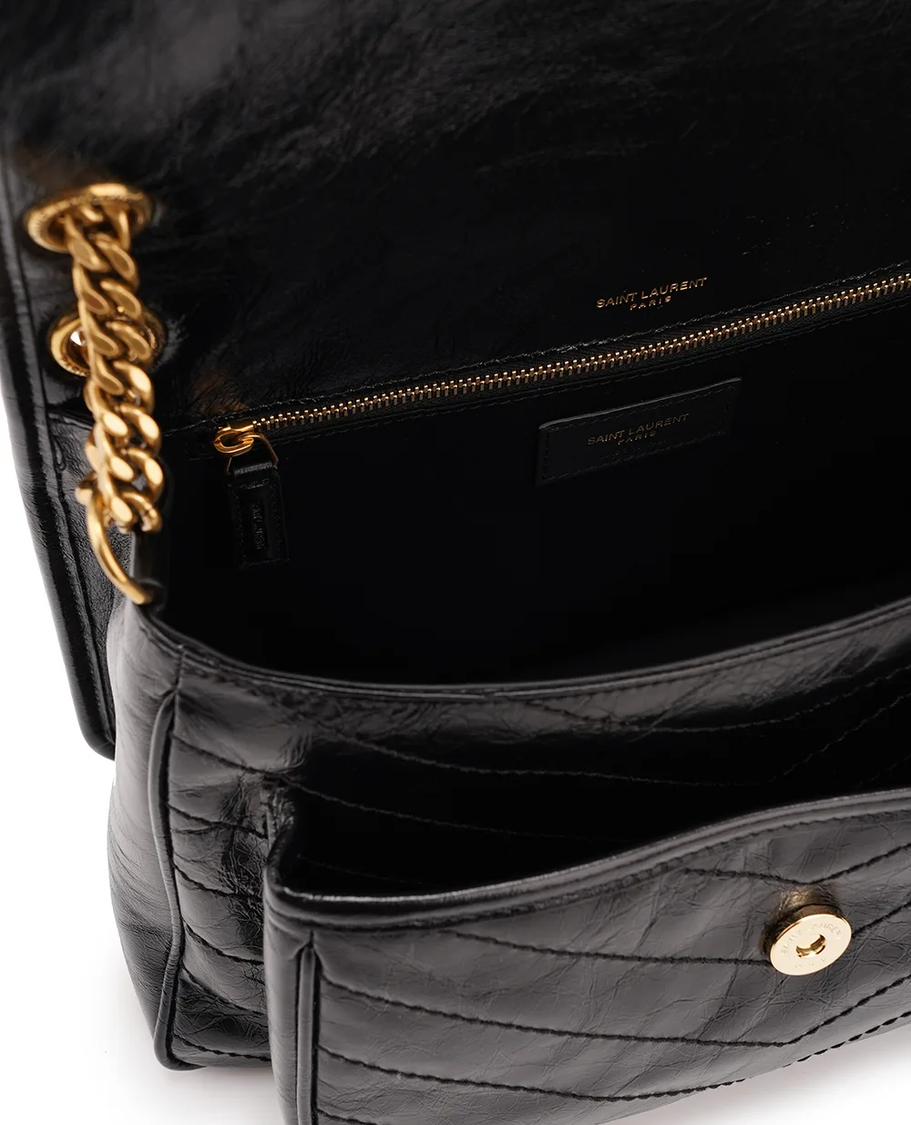 Кожаная сумка Niki Medium Saint Laurent 633158-0EN07, черный цвет • Купить в интернет-магазине Kameron