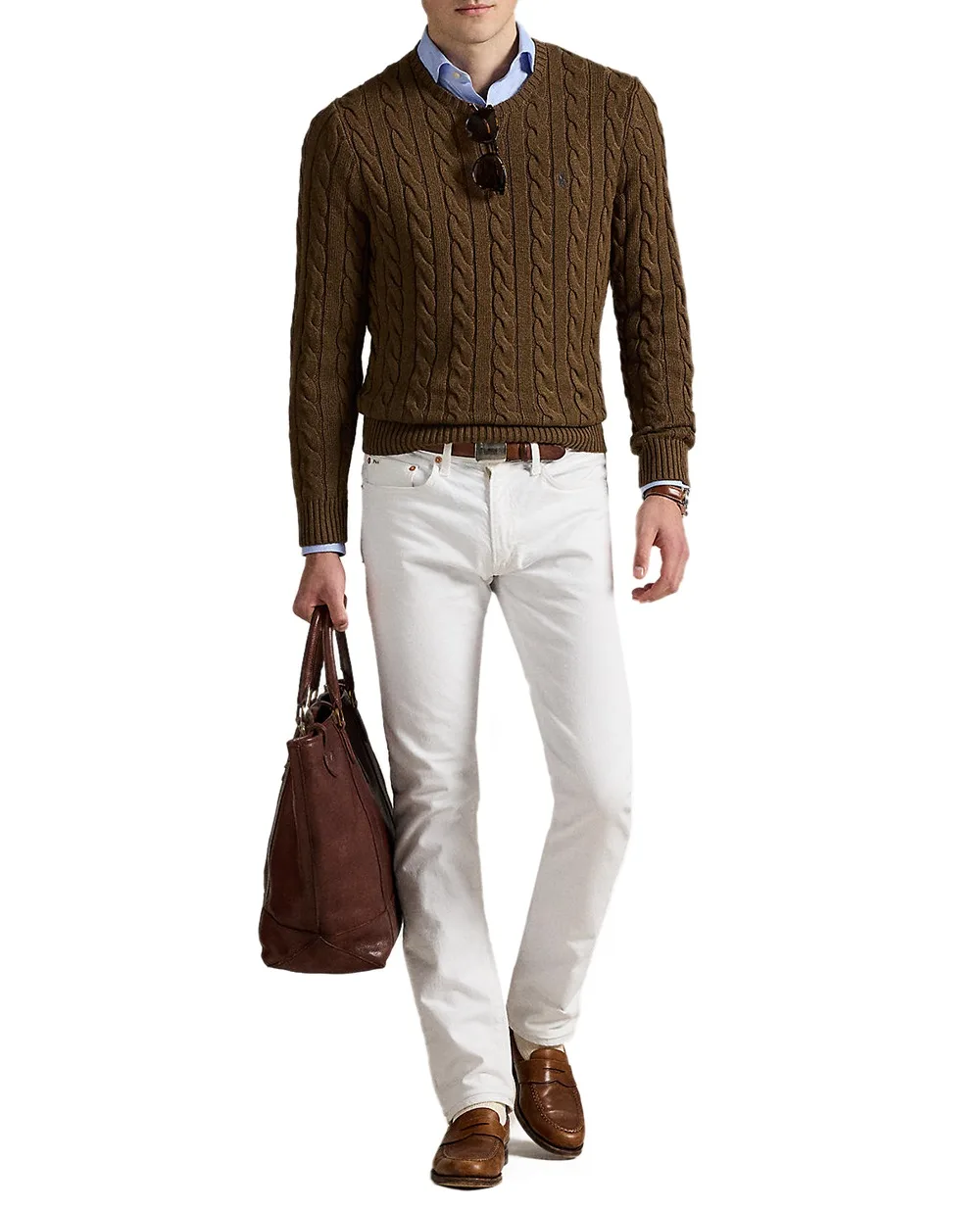 Джемпер с вышитым логотипом Polo Ralph Lauren 710775885520, коричневый цвет • Купить в интернет-магазине Kameron