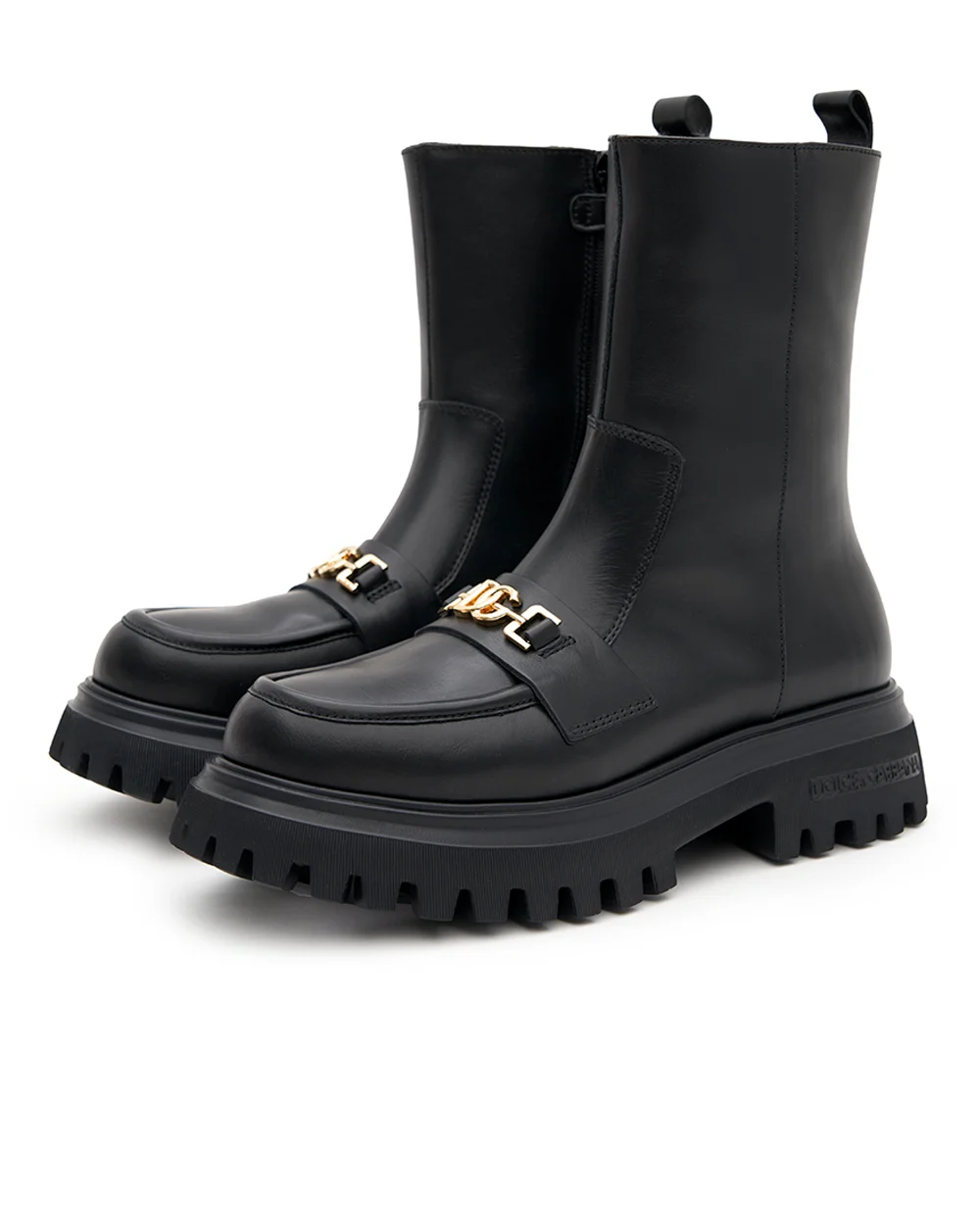 Детские кожаные ботинки Dolce&Gabbana Kids D11328-AO227-M, черный цвет • Купить в интернет-магазине Kameron
