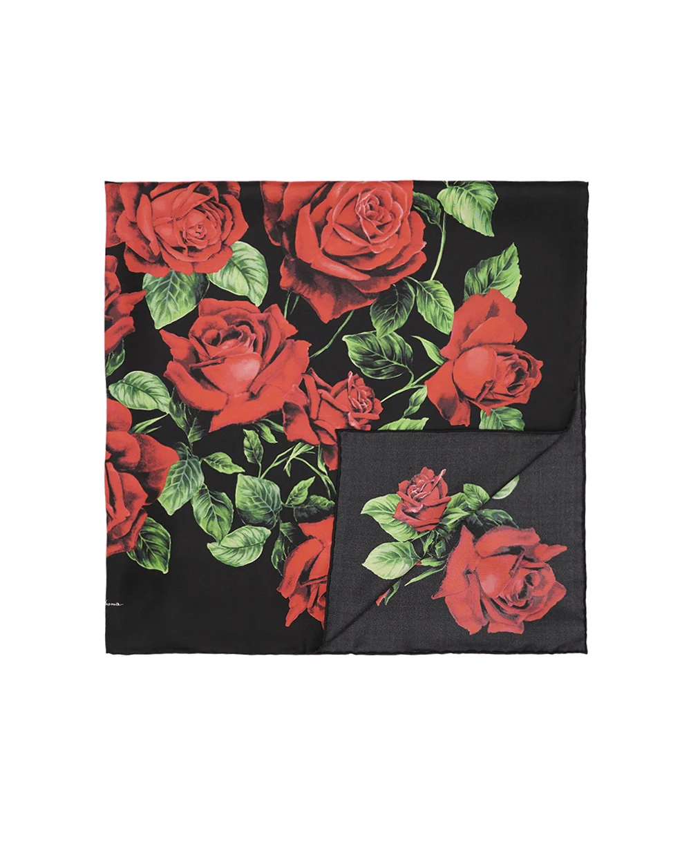Шовкова хустка з принтом троянд Dolce&Gabbana FN090R-GDDW3, різнокольоровий колір • Купити в інтернет-магазині Kameron