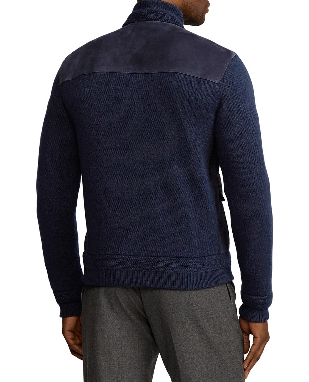 Куртка из замши и кашемира Ralph Lauren Purple Label 790758192002, темно-синий цвет • Купить в интернет-магазине Kameron