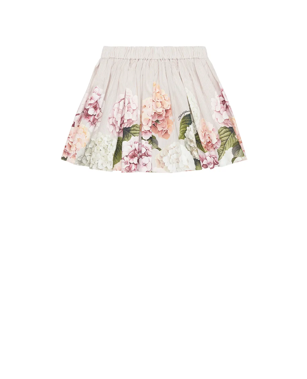 Детская юбка с принтом в виде гортензий Dolce&Gabbana Kids L55I63-FI5NR-S, бежевый цвет • Купить в интернет-магазине Kameron