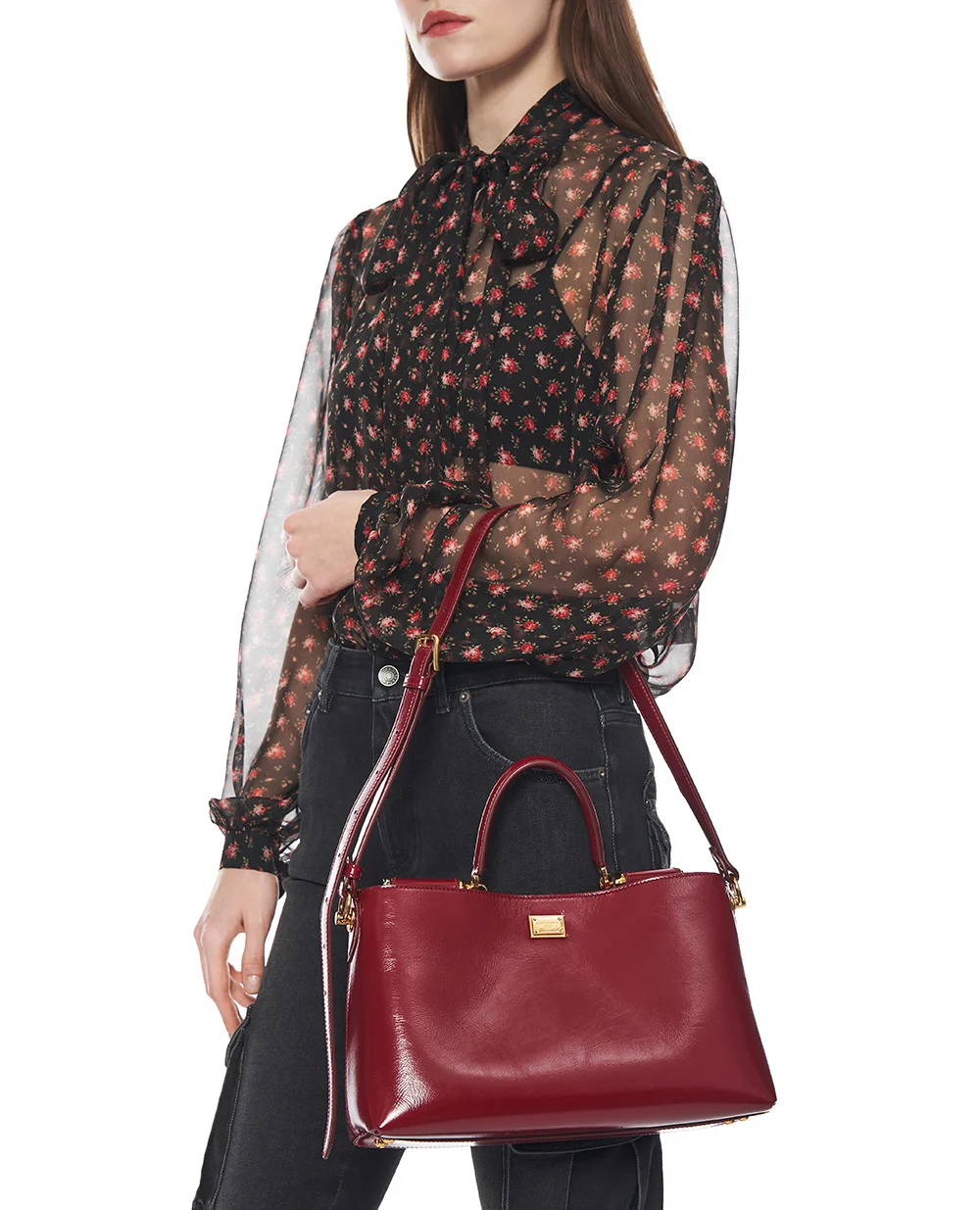 Сумка Vittoria Medium из телячьей кожи Dolce&Gabbana BB7896-AZ000, красный цвет • Купить в интернет-магазине Kameron