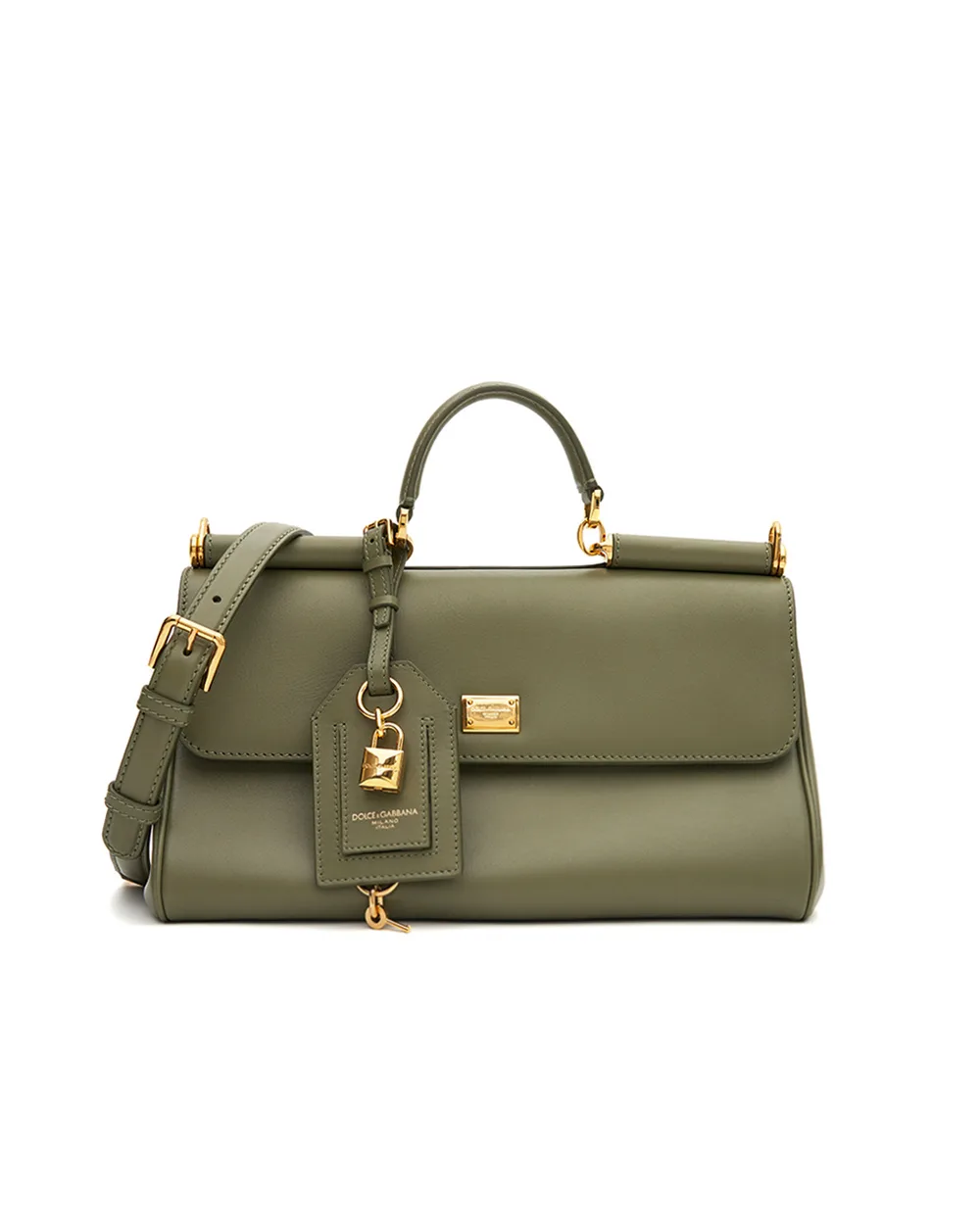 Cумка My Sicily Medium из телячьей кожи Dolce&Gabbana BB7782-B7321, зеленый цвет • Купить в интернет-магазине Kameron