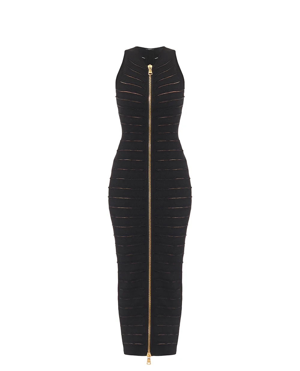 Платье длинное без рукавов Balmain FF0RO170KI96, черный цвет • Купить в интернет-магазине Kameron