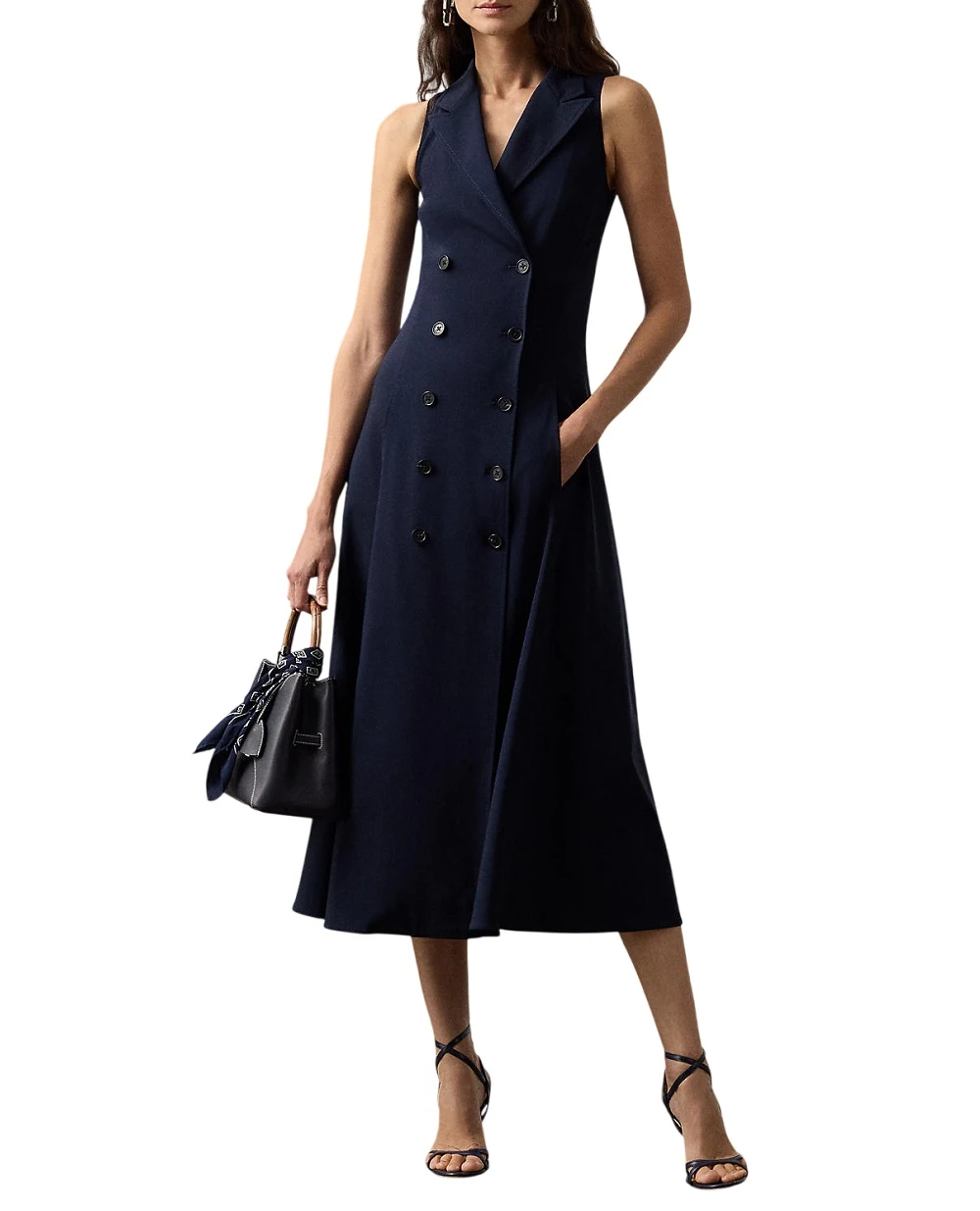 Двубортное платье Alecia Ralph Lauren Collection 290P09868001, темно-синий цвет • Купить в интернет-магазине Kameron