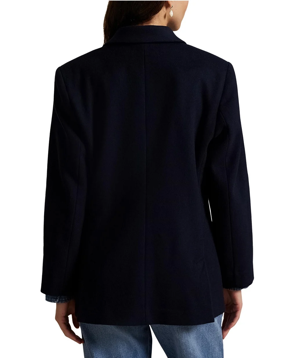 Двухбортный шерстяной блейзер Melton Polo Ralph Lauren 211971388001, темно-синий цвет • Купить в интернет-магазине Kameron