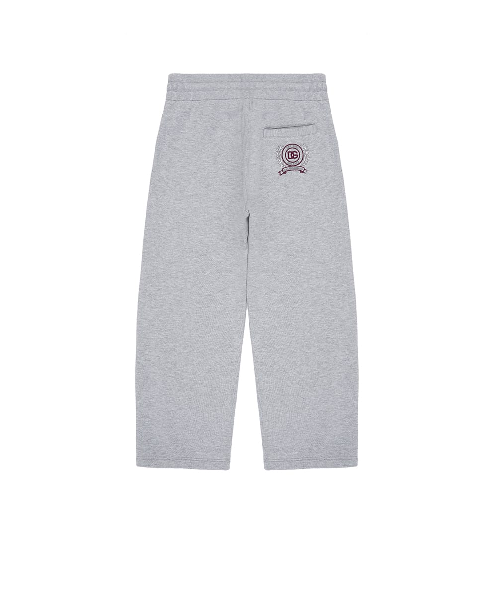 Детские спортивные флисовые брюки с вышивкой (костюм) Dolce&Gabbana Kids L4JPLI-G7PUY-S, серый цвет • Купить в интернет-магазине Kameron
