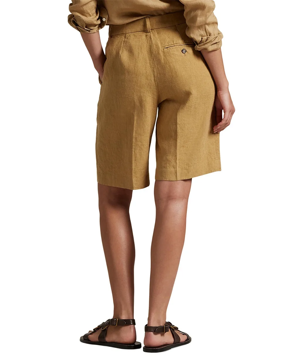 Льняные шорты Polo Ralph Lauren 211965032001, коричневый цвет • Купить в интернет-магазине Kameron