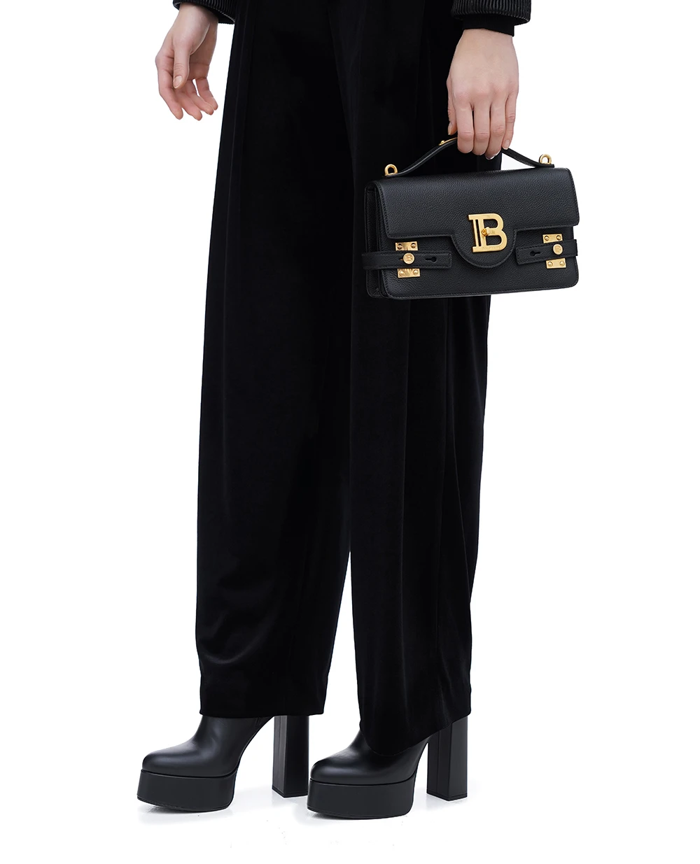 Кожаная сумка B-Buzz 24 Balmain DN0DA828LPOS, черный цвет • Купить в интернет-магазине Kameron