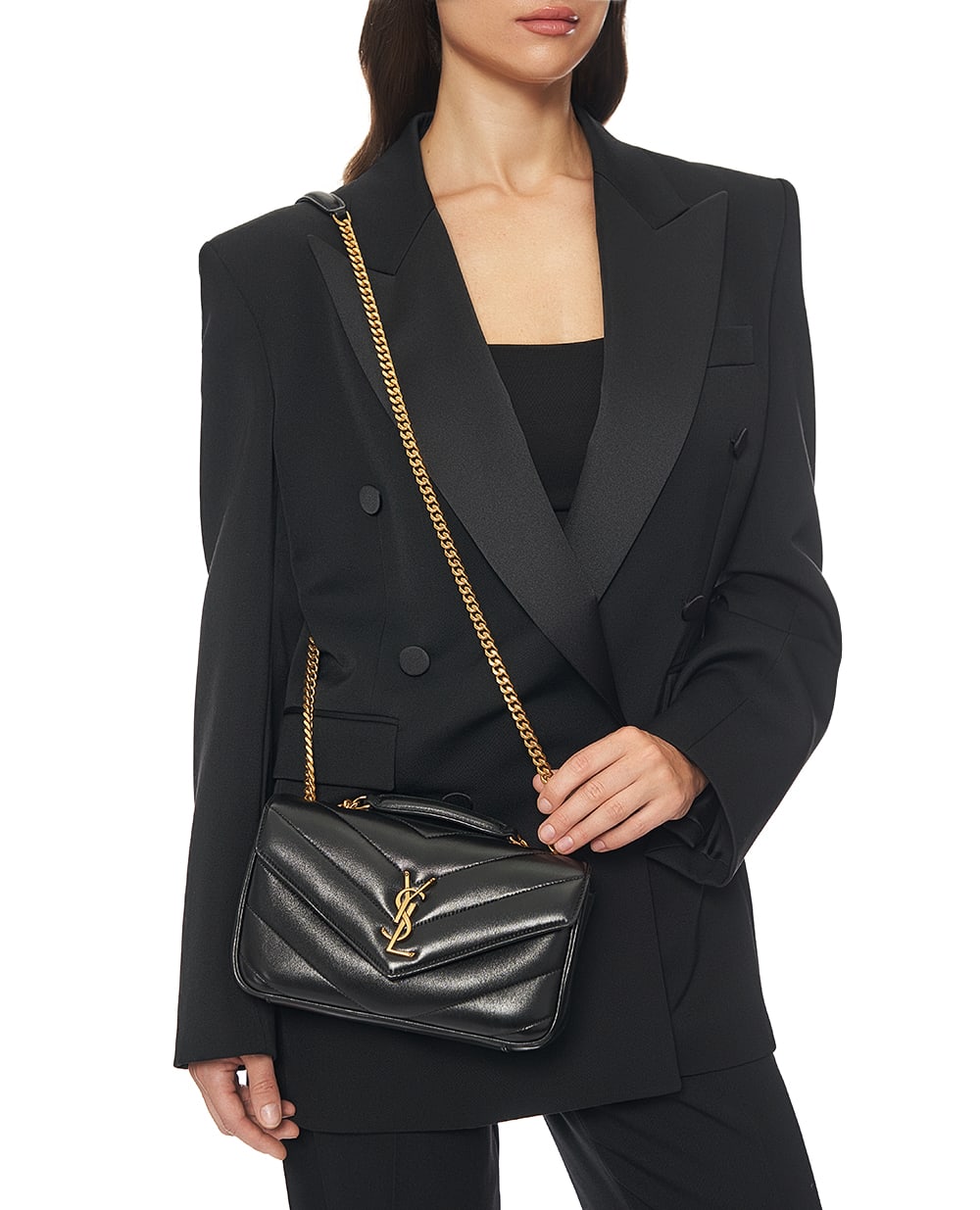 Сумка из кожи Loulou Small Saint Laurent 801437-AAEAX, черный цвет • Купить в интернет-магазине Kameron