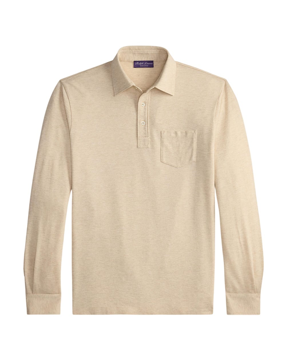 Поло из хлопка и кашемира пике Ralph Lauren Purple Label 790973387008, бежевый цвет • Купить в интернет-магазине Kameron