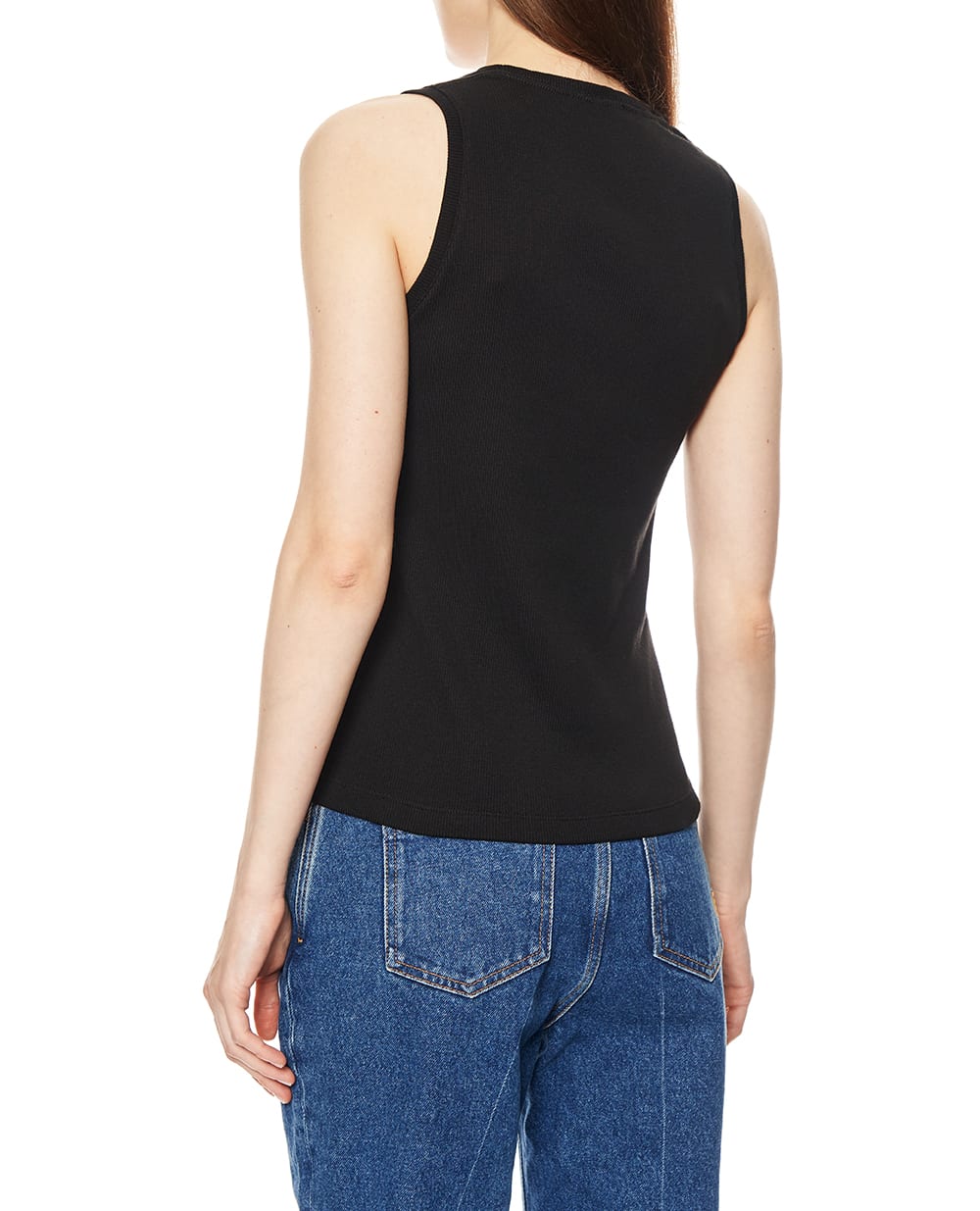 Майка в рубчик Balmain GF0EB075BD10, черный цвет • Купить в интернет-магазине Kameron