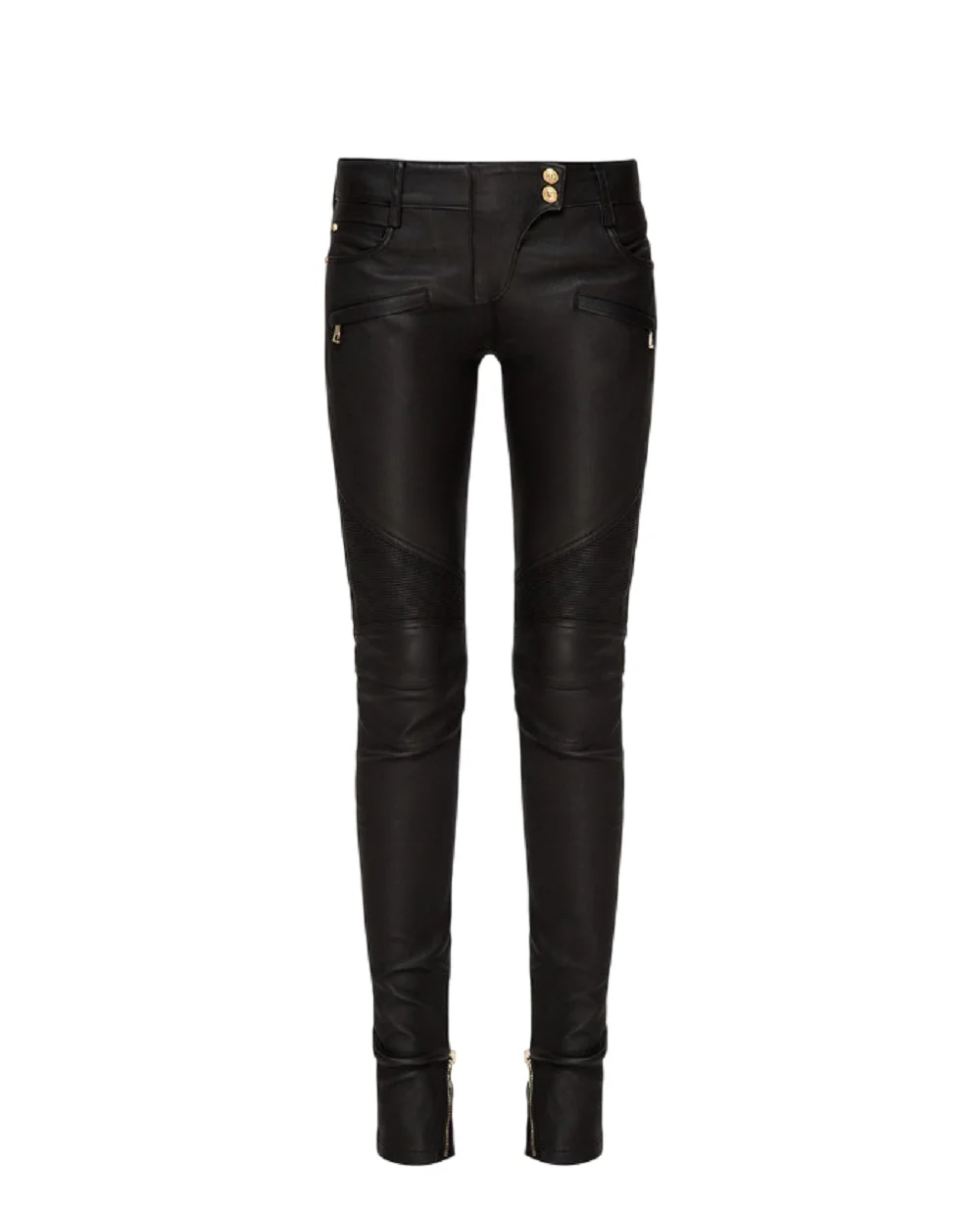 Кожаные брюки Balmain RF1995997142P, черный цвет • Купить в интернет-магазине Kameron