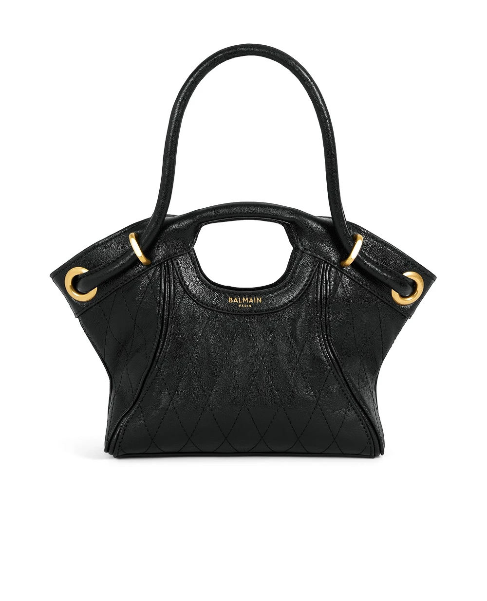 Сумка-тоут small из гладкой овечьей кожи Balmain HN1FD088LSP6, черный цвет • Купить в интернет-магазине Kameron
