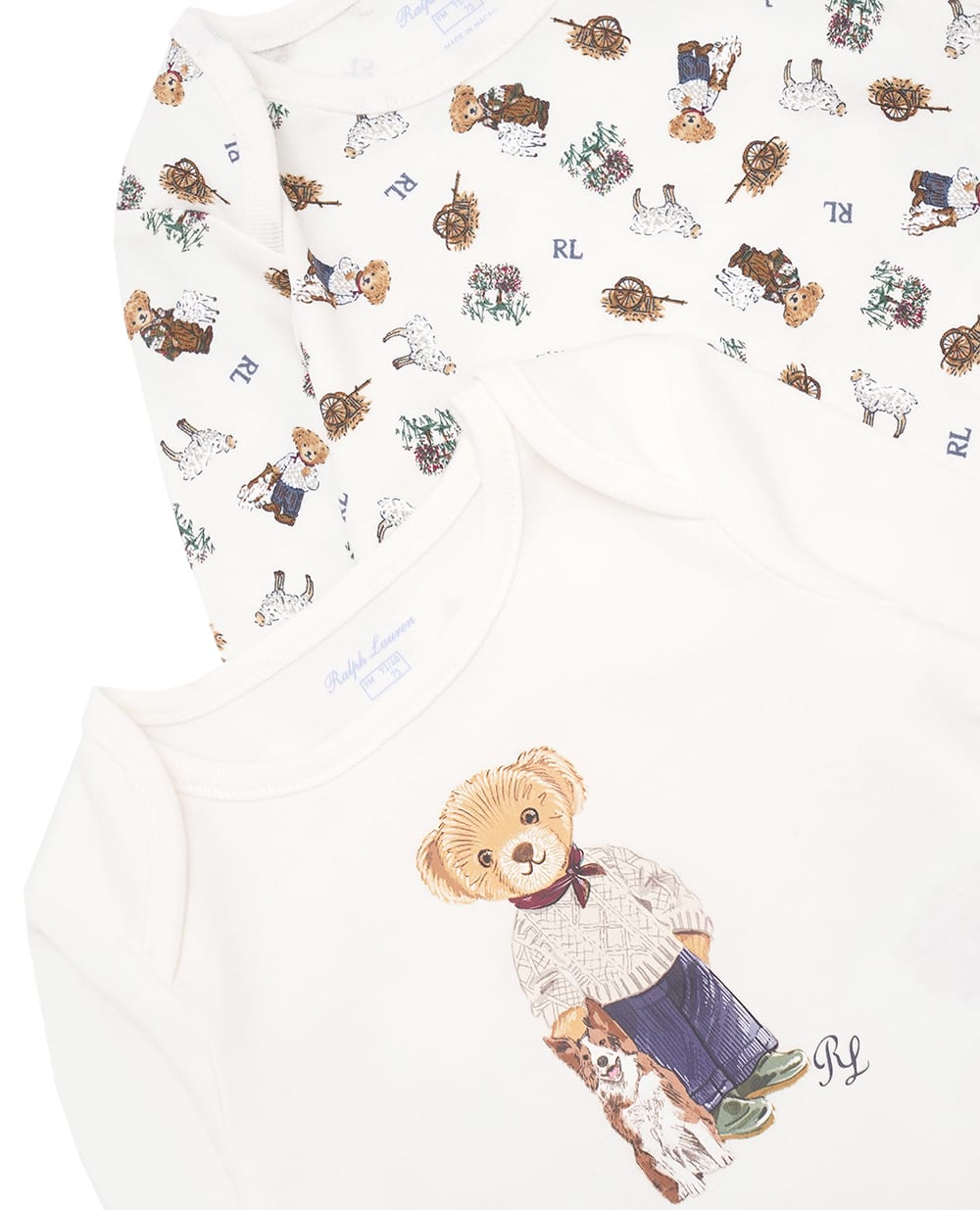 Детское боди Polo Bear (2 шт) Polo Ralph Lauren Kids 320952866001, белый цвет • Купить в интернет-магазине Kameron