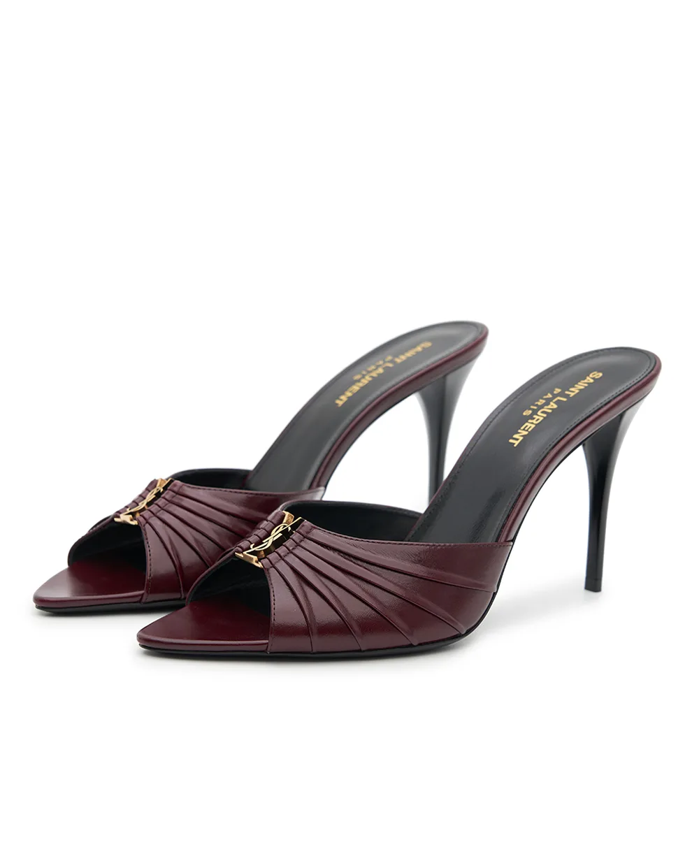 Мюлі Babylone з телячої шкіри Saint Laurent 799606-AAEHF, бордовий колір • Купити в інтернет-магазині Kameron