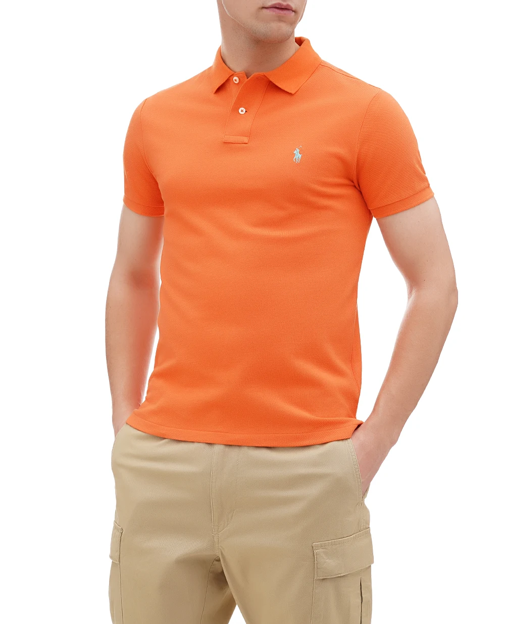 Поло Mesh Polo Ralph Lauren 710680784408, оранжевый цвет • Купить в интернет-магазине Kameron