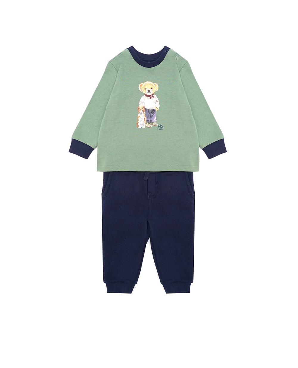 Детский костюм Polo Bear (лонгслив, брюки) Polo Ralph Lauren Kids 320952883001, зеленый цвет • Купить в интернет-магазине Kameron