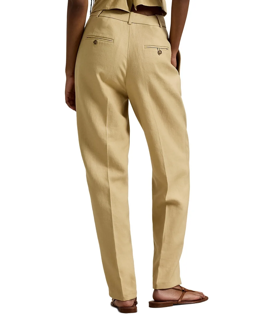 Брюки из конопляной ткани Polo Ralph Lauren 211A96337001, бежевый цвет • Купить в интернет-магазине Kameron