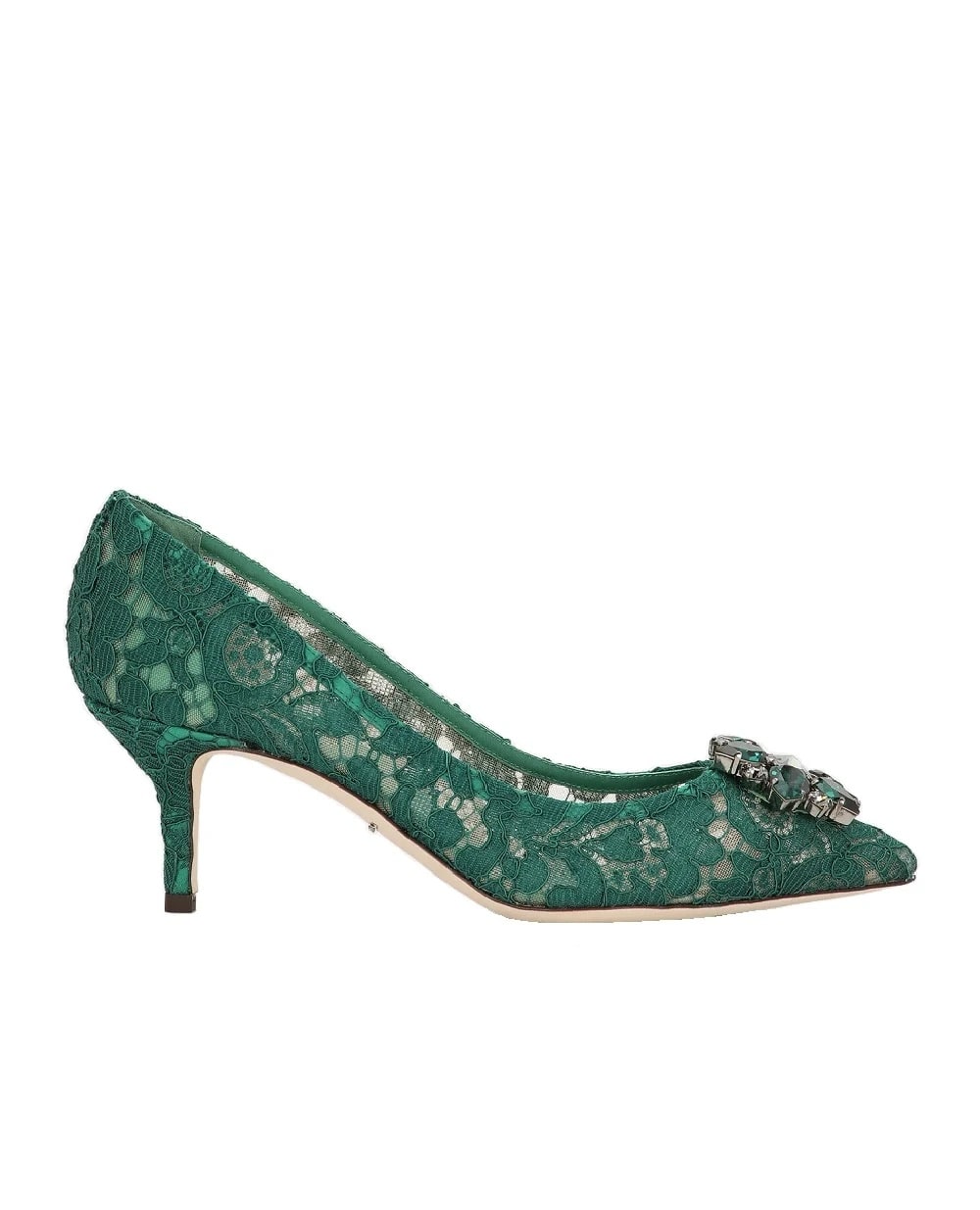 Кружевные лодочки Rainbow Lace Dolce&Gabbana CD0066-AL198, зеленый цвет • Купить в интернет-магазине Kameron